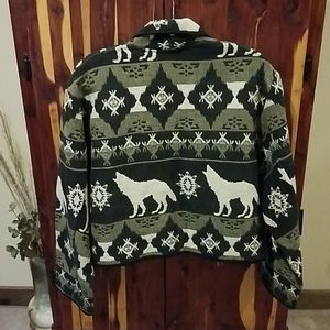 VINTAGE WOLF JACKET TAPESTRY MATERIAL..CROP LENGHT
